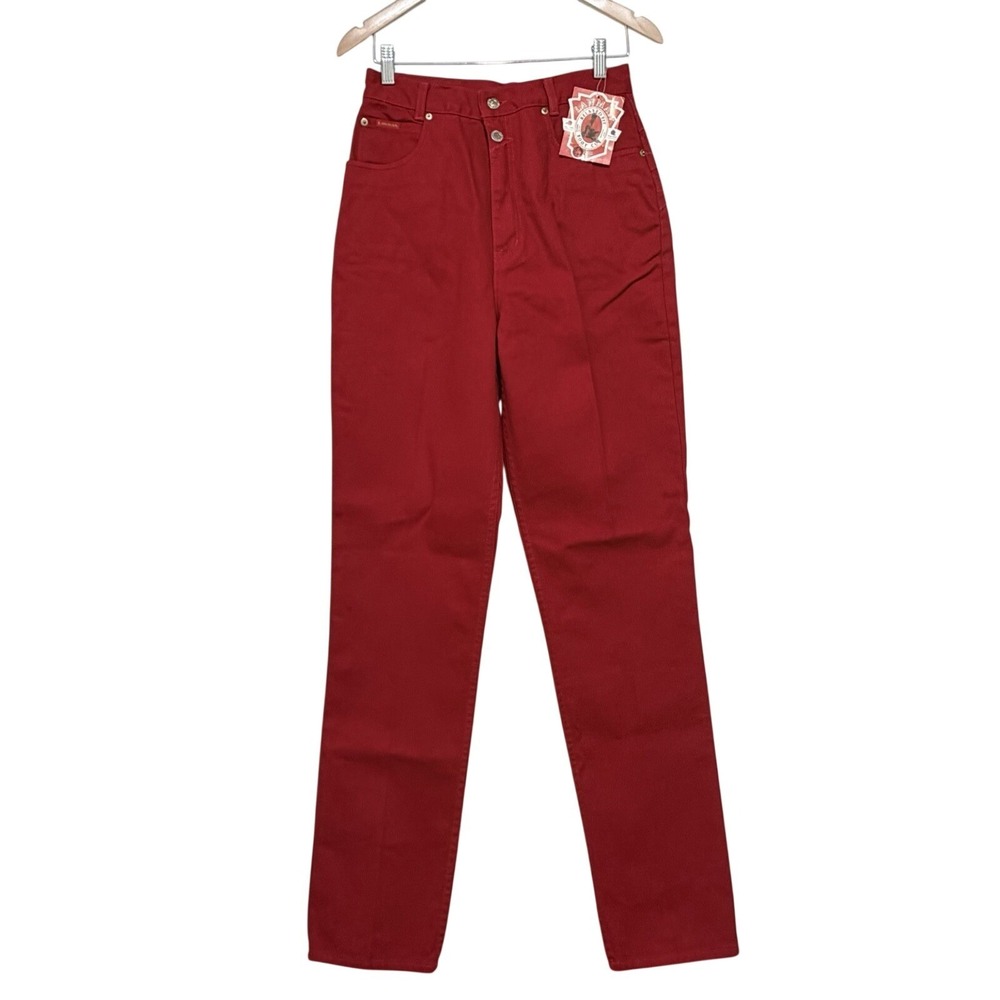 Vintage Lawman Women's Western Bareback Jeans Red Relaxed NWT 9/10 Side Button
